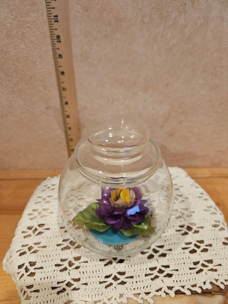 Decorative Glass Jar with Floral Arrangement