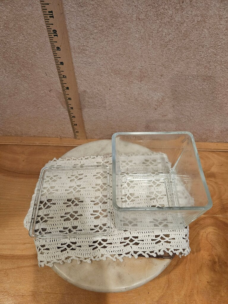 Square Glass Storage Container with Lid