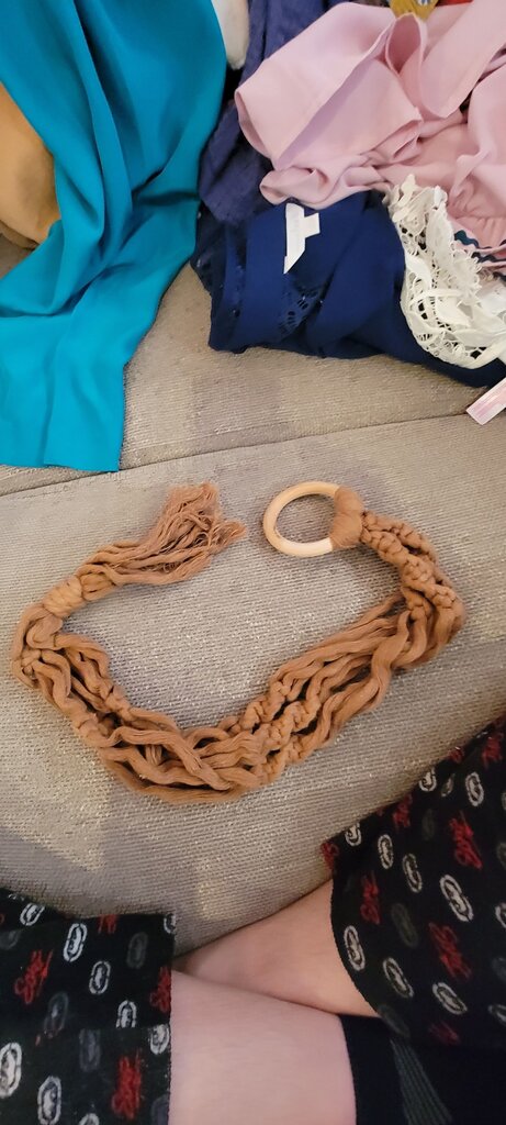 Braided Cotton Toy Teether with Wooden Ring