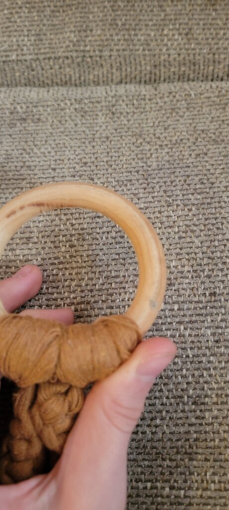 Braided Cotton Toy Teether with Wooden Ring