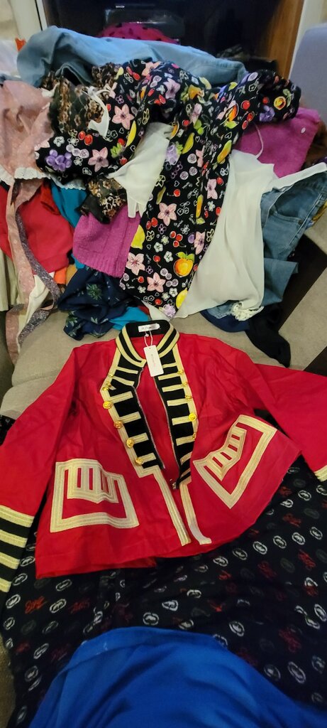 Red Military Style Jacket with Gold Trim