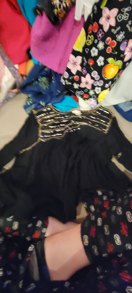 Forever 21 Women's Black Top with Gold Sequins