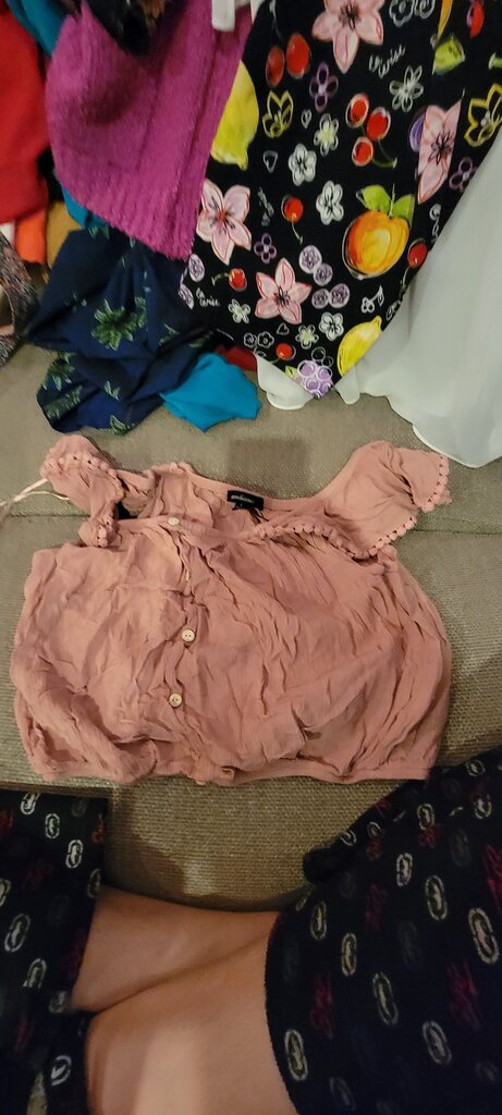 Ambiance Women's Blush Pink Button-Up Top