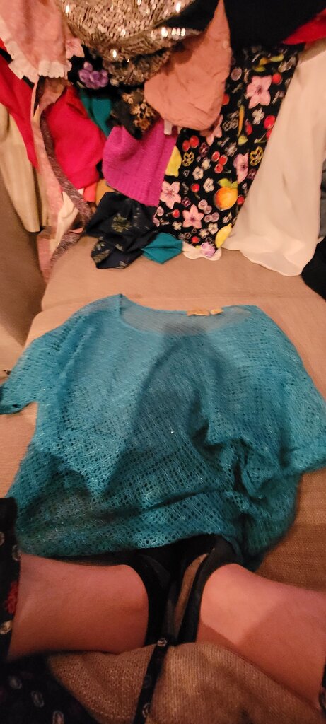 Valerie Stevens Teal Lace XL Top
