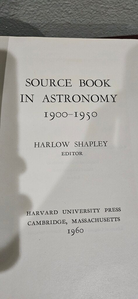 Source Book in Astronomy 1900-1950