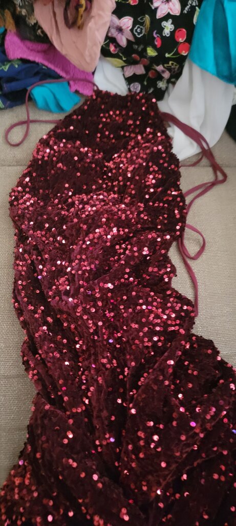 Miss Ord Burgundy Sequin Dress