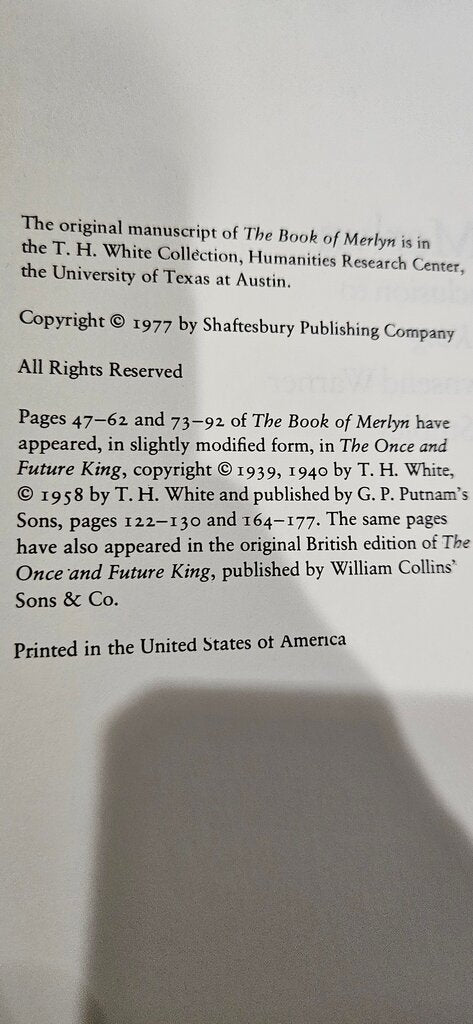 The Book of Merlyn by T.H. White