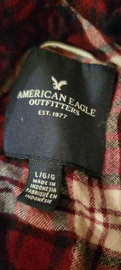 American Eagle Outfitters Red Plaid Flannel Shirt